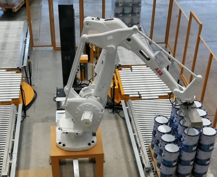 碼垛+纏膜輸送線(xiàn)-晨陽(yáng)水漆